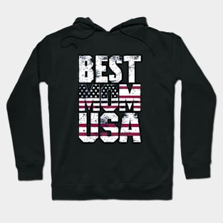 Best MOM USA Flag Print Design Hoodie